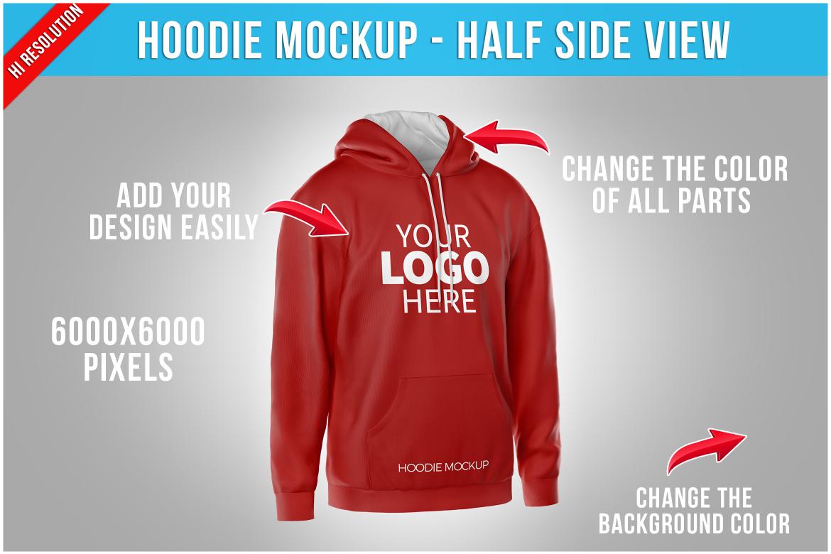 Hoodie Mockup - Half Side View