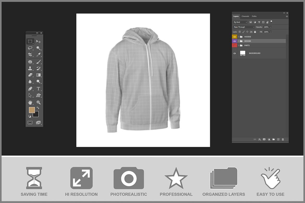 Hoodie Mockup - Half Side View