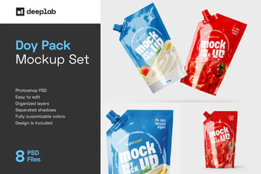 Doypack Packaging Mockup Set | Pouch