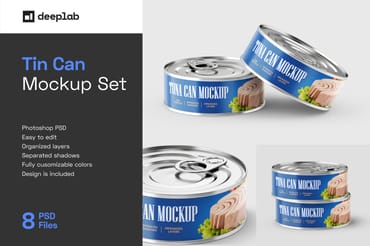 Tuna Tin Can Mockup Set