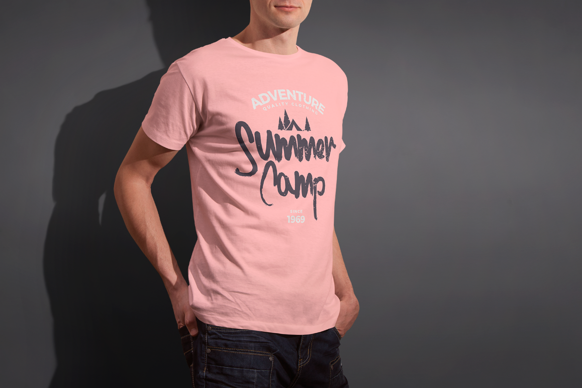 Mens Crew Neck T-shirt Mock-up