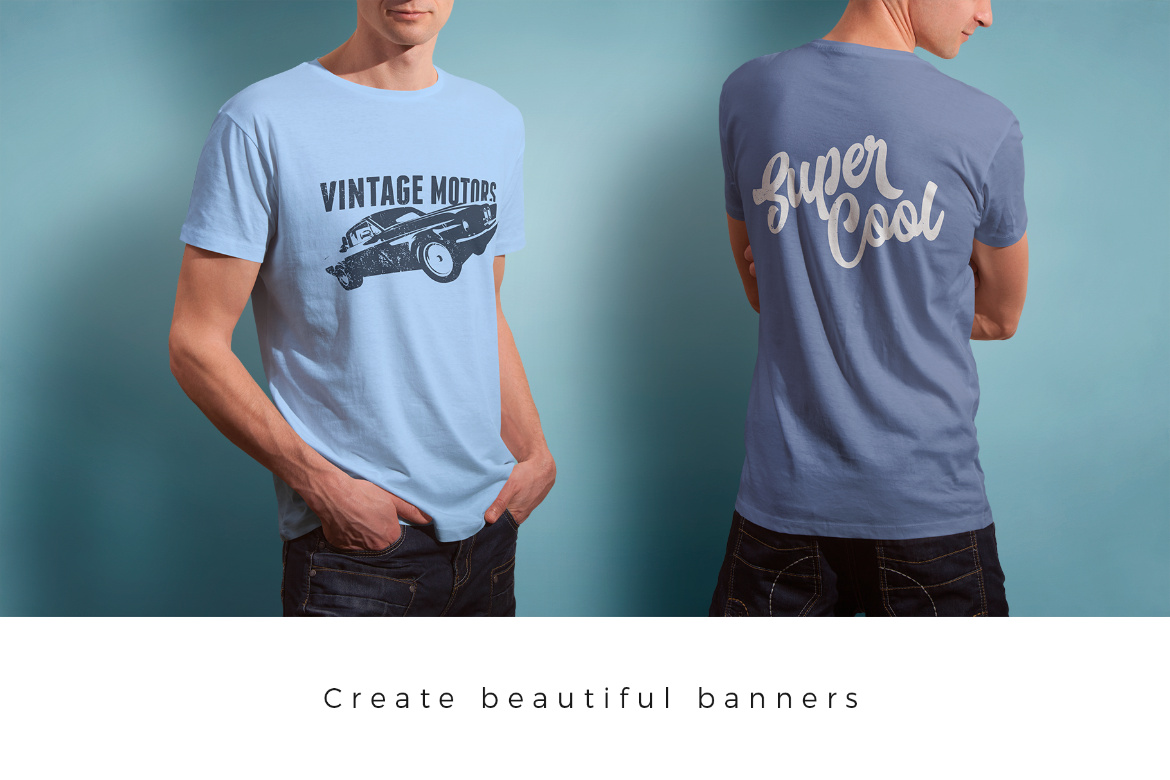 Mens Crew Neck T-shirt Mock-up
