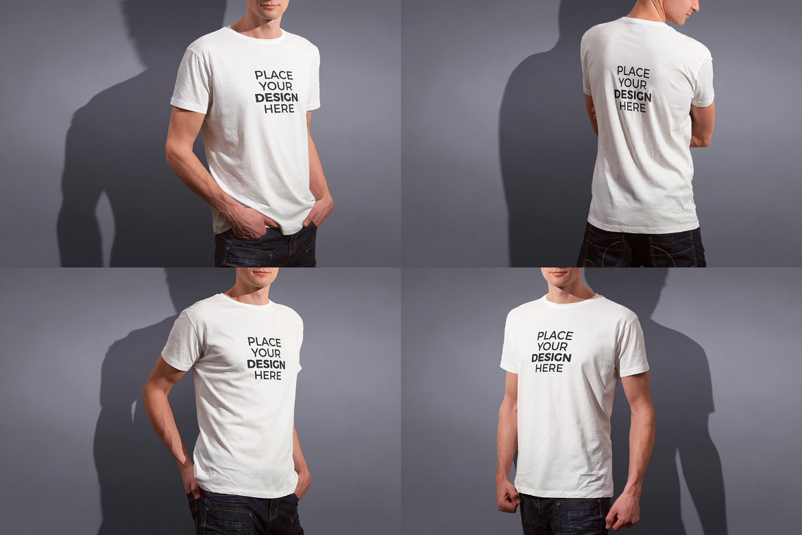 Mens Crew Neck T-shirt Mock-up