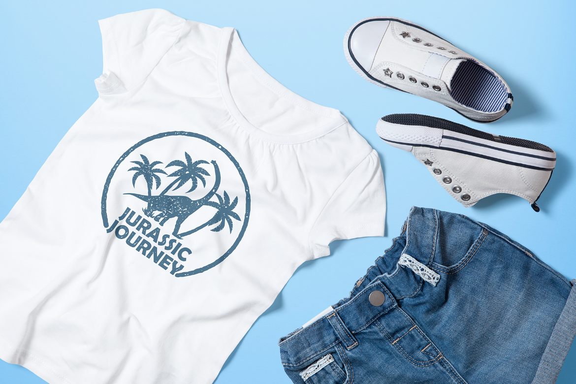 Girl's Crew Neck T-shirt Mock-up