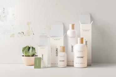 Disc Top-Cap Cosmetic Bottle Mockups