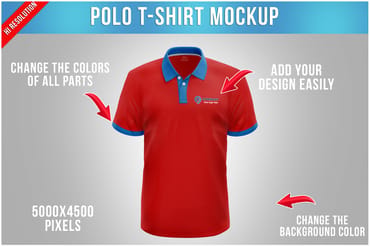 Polo T-Shirt Mockup - Front VIew