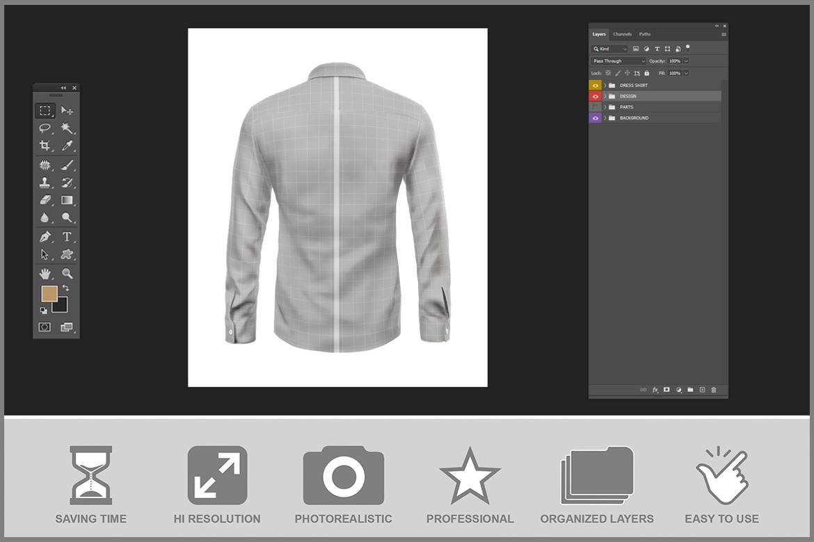 Dress Shirt Mockup - Back View