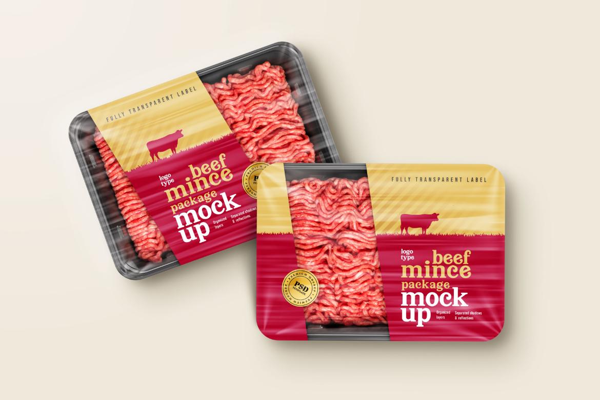 Beef Mince Package Mockup Set