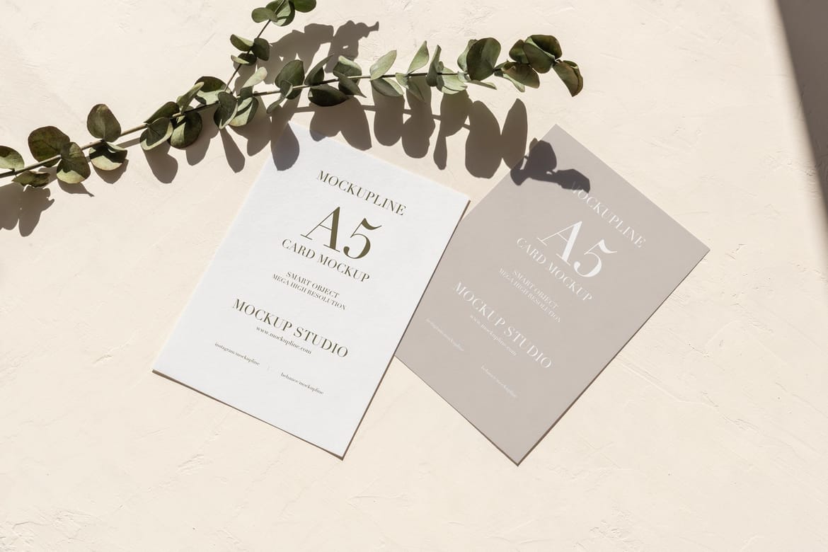 Branding Invitation Card & A5 Mockup