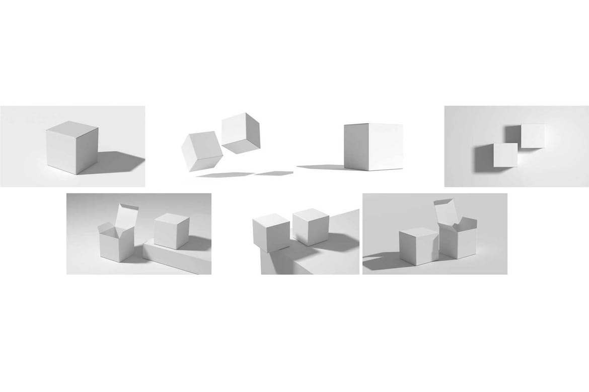 Square Box Mockup Set