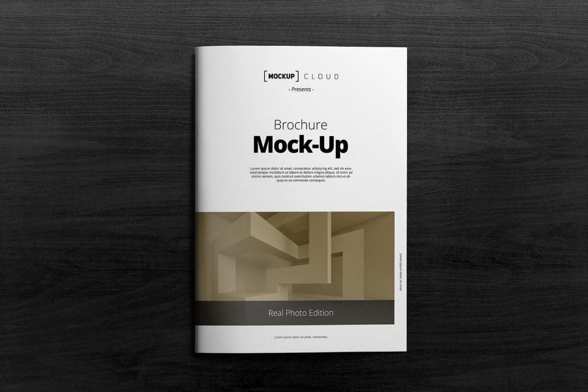 Portrait Brochure Cover Mockup Scene 06