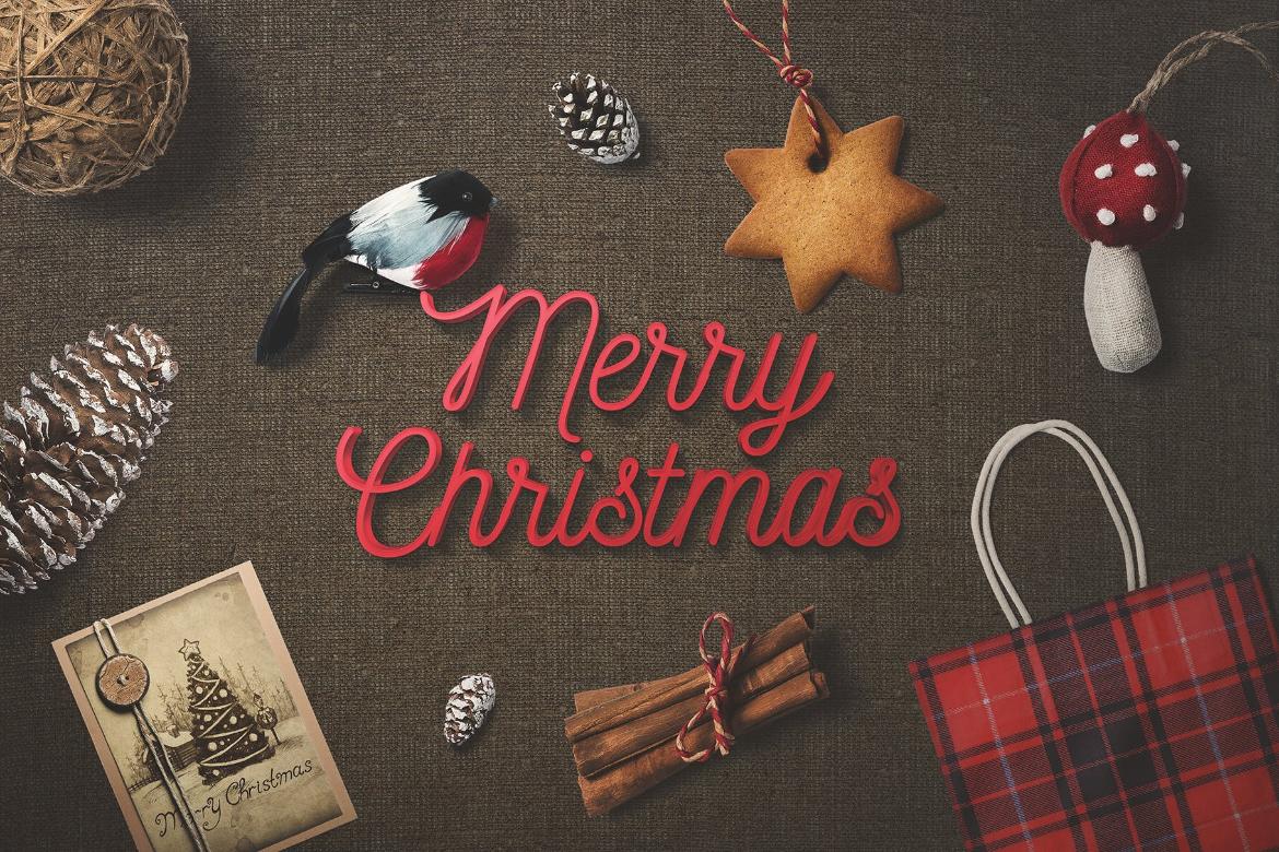 Christmas Holiday Card Mockup Scene 04