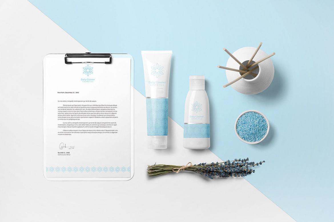 Cosmetics Mockup Scene Top View 02