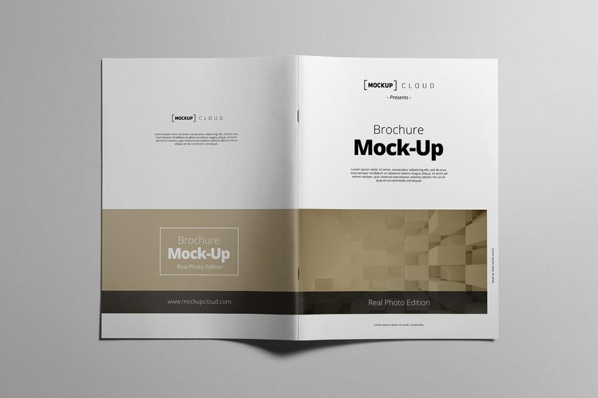 Portrait Brochure Spread Mockup Scene 05