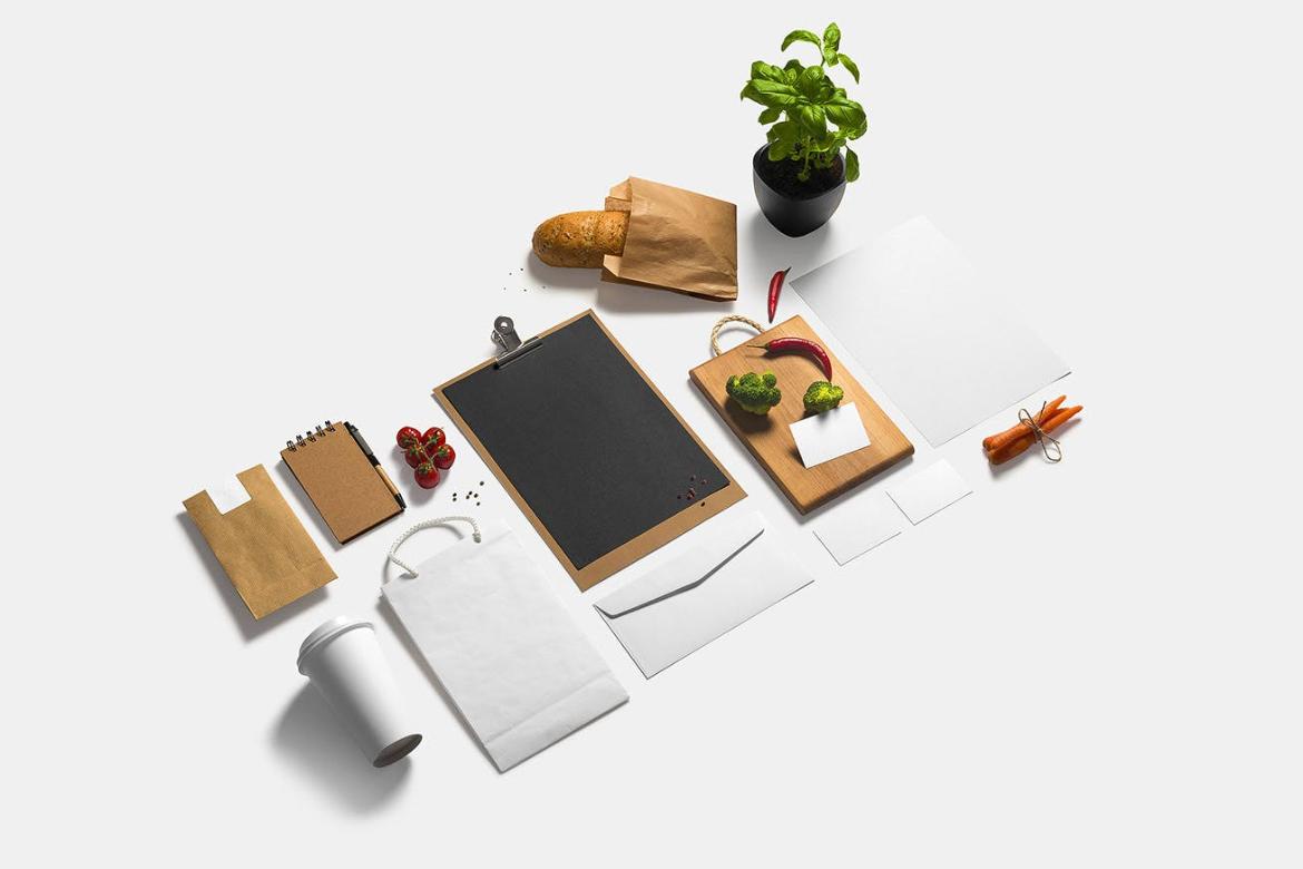 Restaurant Stationery Branding Mockup Scene 01