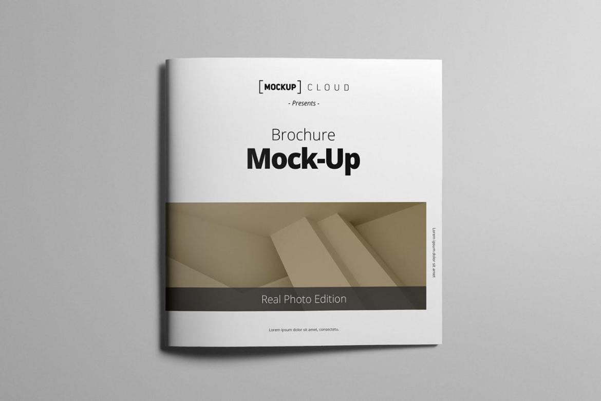 Square Brochure Cover Mockup Scene 06