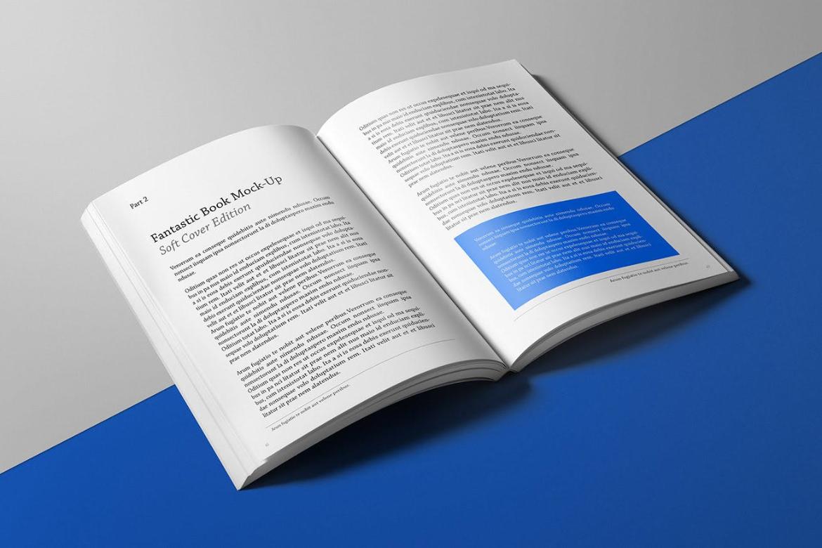 Soft Cover Book Spread Mockup Scene 02