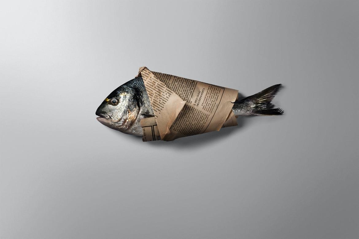 Fish on a Cooking Board Mockup Scene