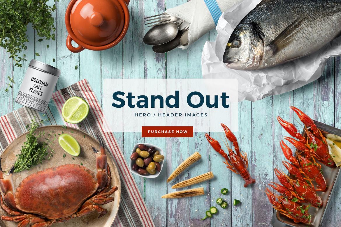 Seafood Mockup Top View Scene