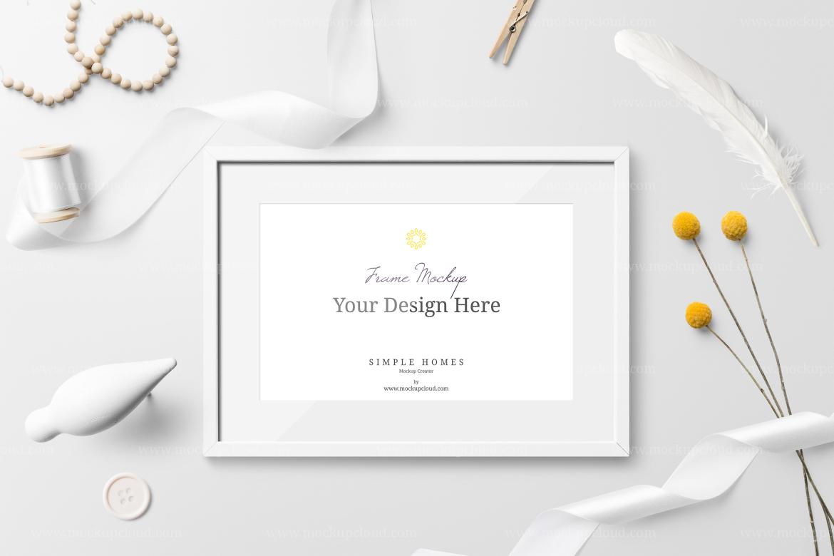 Frame Mockup Branding Top View Scene 01