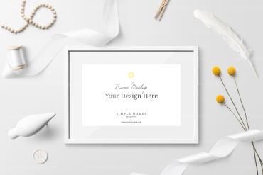 Frame Mockup Branding Top View Scene 01