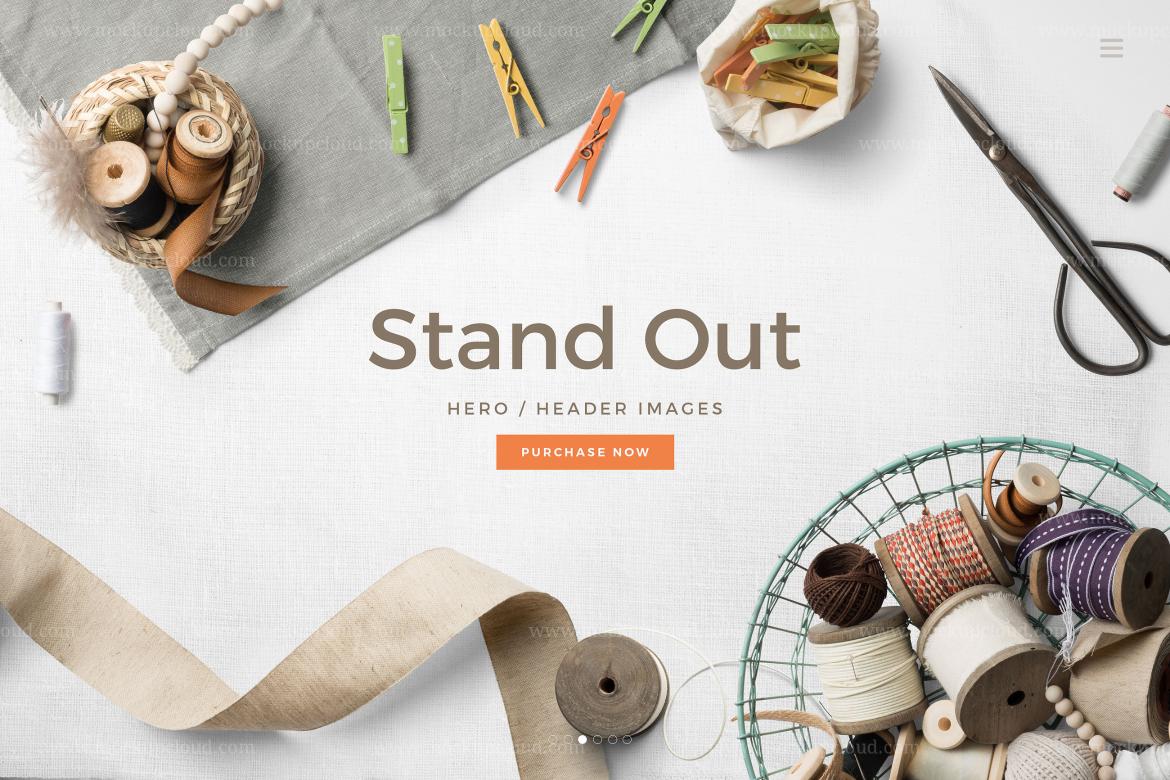 Craft Tools Top View Mockup Scene