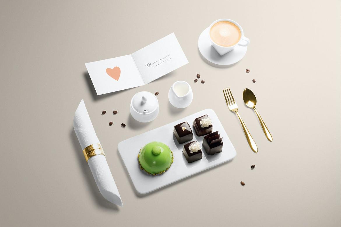 Invitation Card Coffee Mockup Scene
