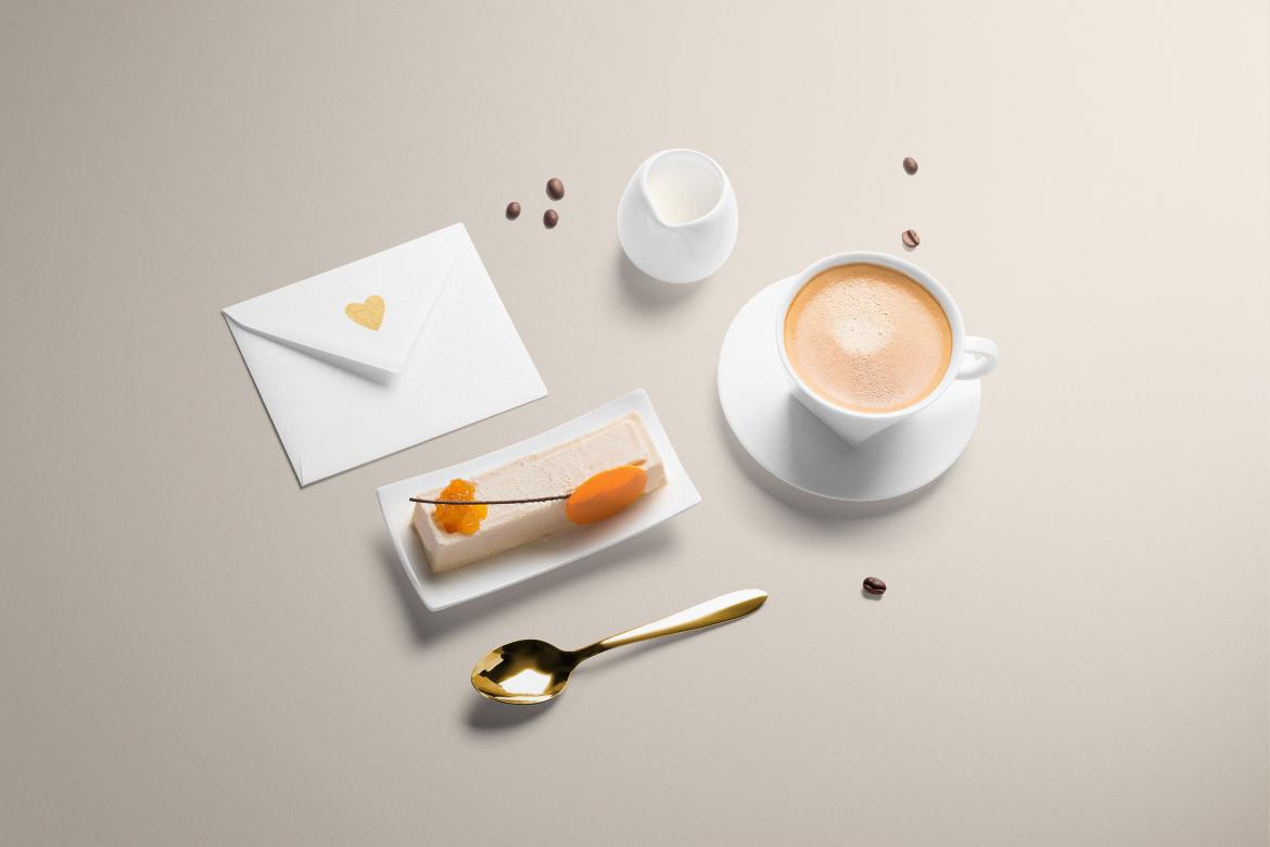 Envelope Coffee Mockup Scene