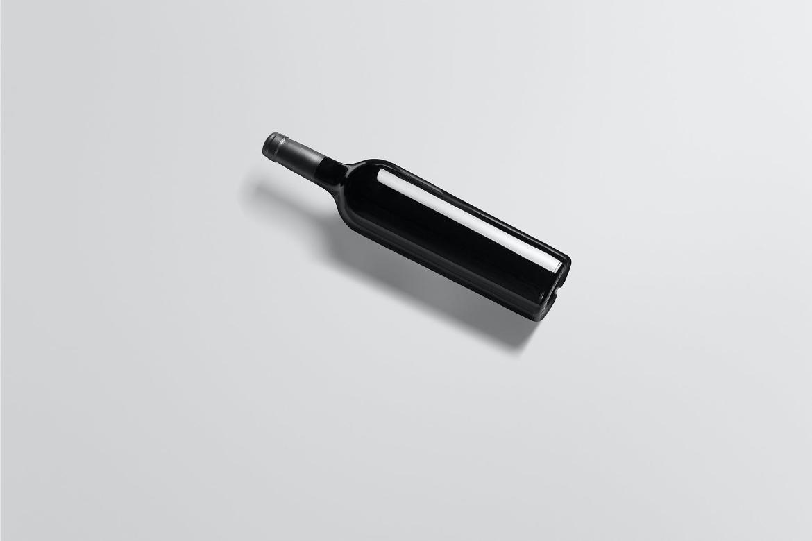 Red Wine Bottle Mockup and Snacks Scene 02