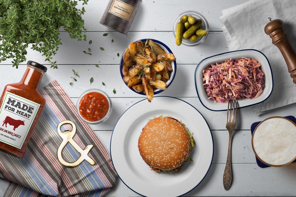 Food Mockup Burger Gastro Pub Scene