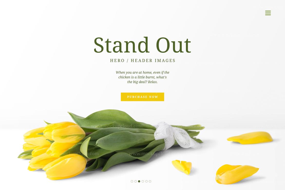 Flowers Header Front View Mockup Scene