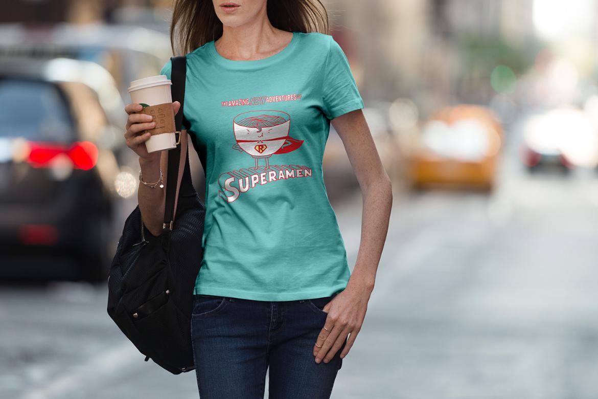 T-Shirt Mockup Female Model New York Scene 13