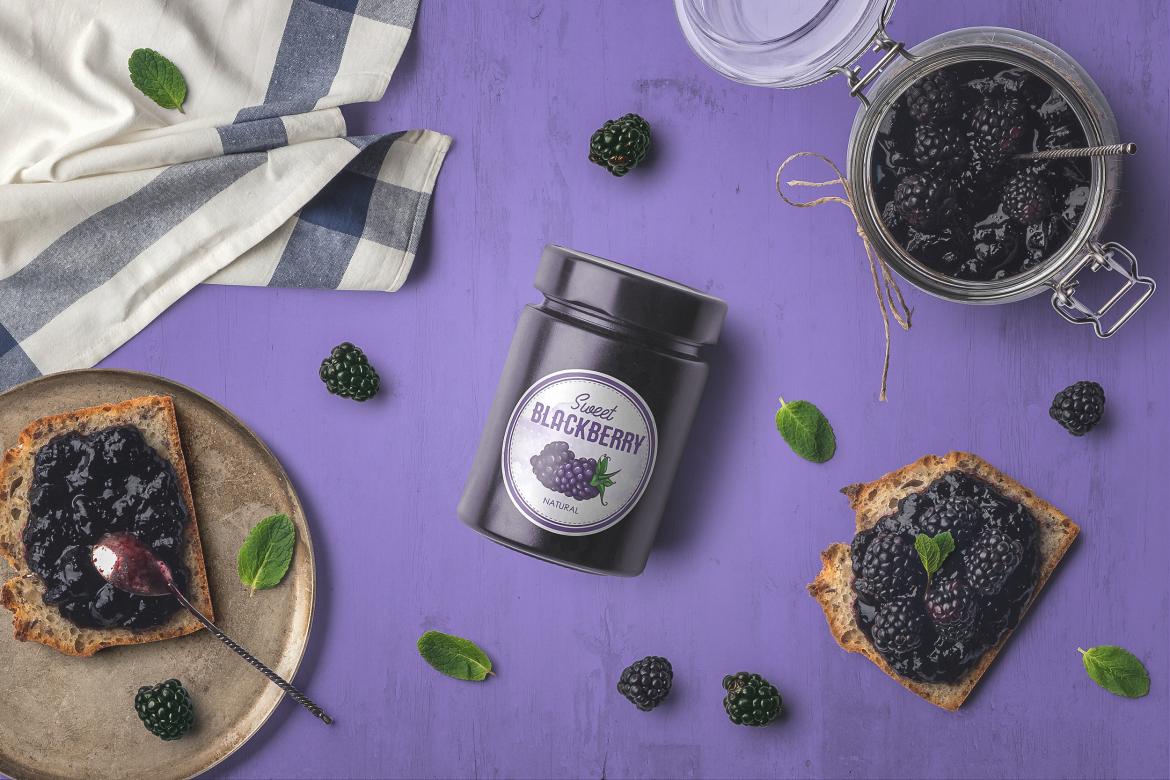 Jam Can Packaging Mockup Top View Scene 01