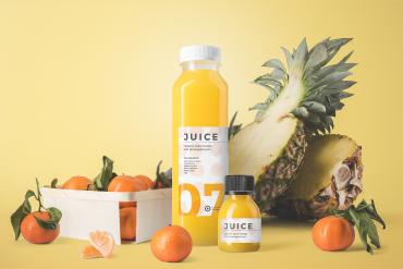Fruit Juice Bottles Mockup Front View Scene 01