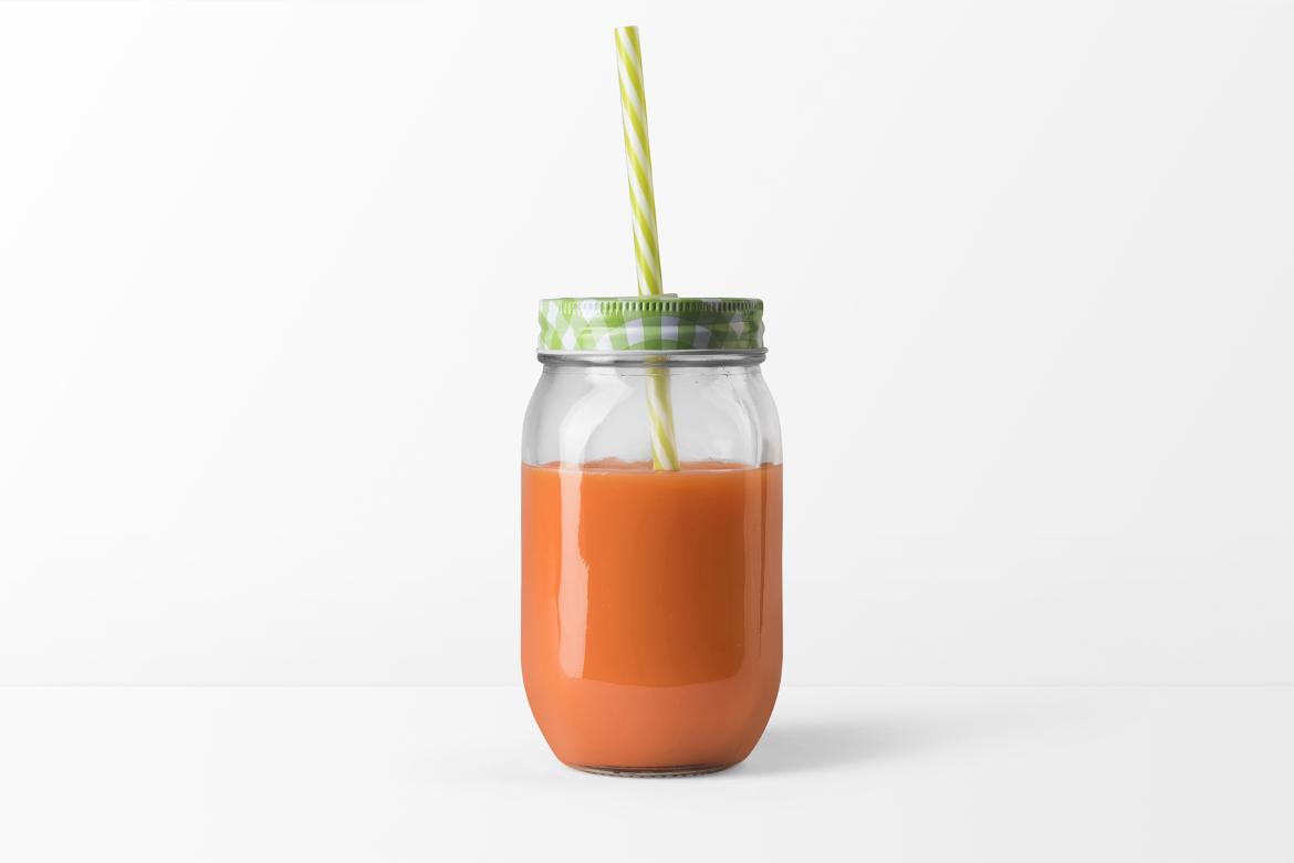 Fruit Smoothie Jar Mockup Front View Scene