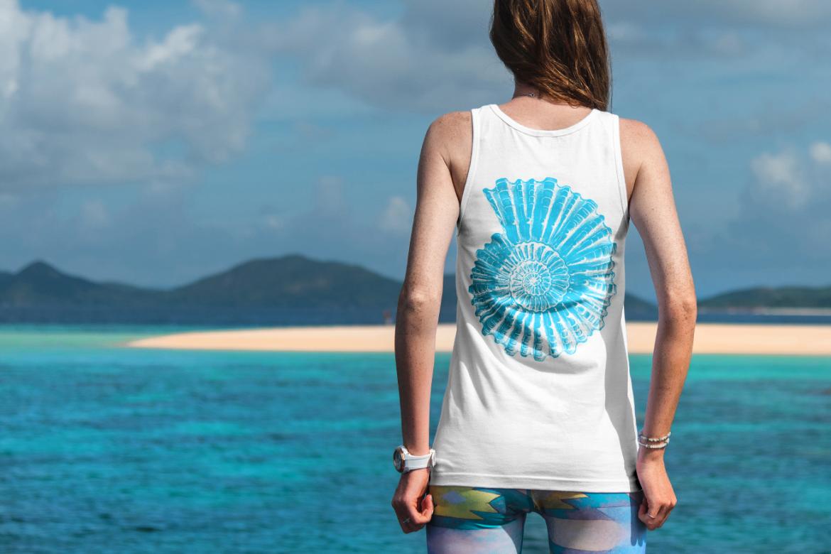 Tank Top Mockup Female Model Vacation Scene 27