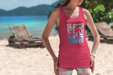 Tank Top Mockup Female Model Vacation Scene 33