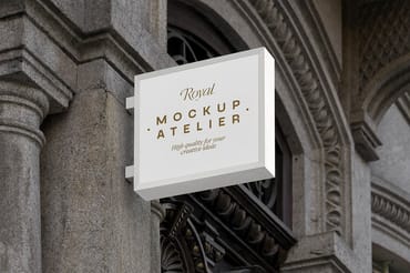 Wall Signboard Mockup