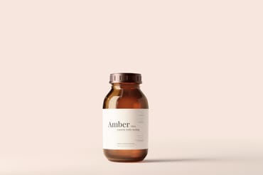 Amber Glass Jar Mockup