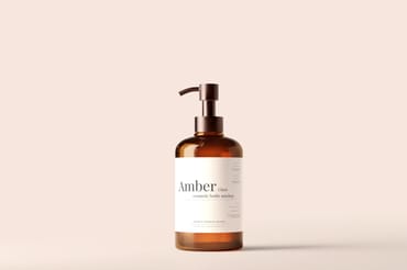 Amber Glass Pump Bottle Mockups