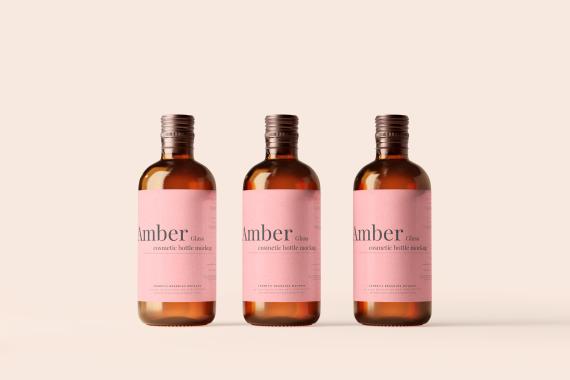 Amber Glass Bottle Mockups