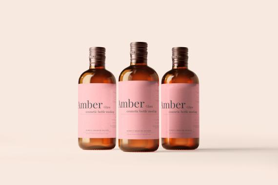 Amber Glass Bottle Mockups