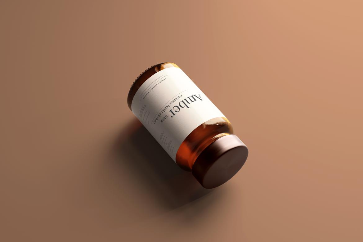 Amber Glass Jar Mockup