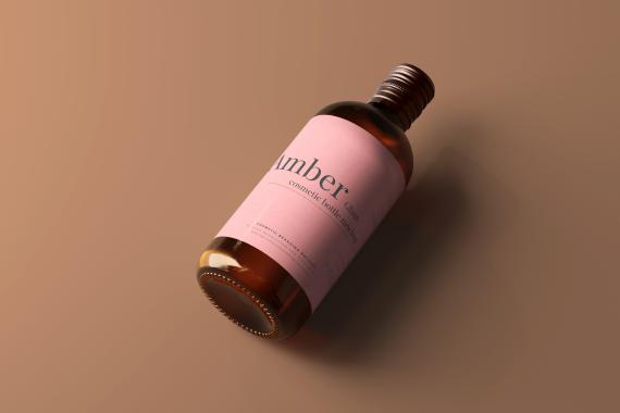 Amber Glass Bottle Mockups