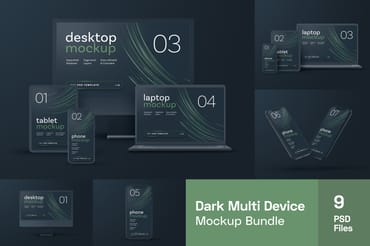 Dark Clay Multi Device Mockup Set