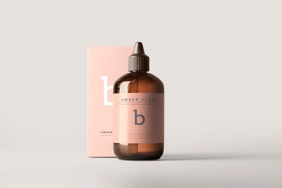 Amber Glass Bottle Mockups