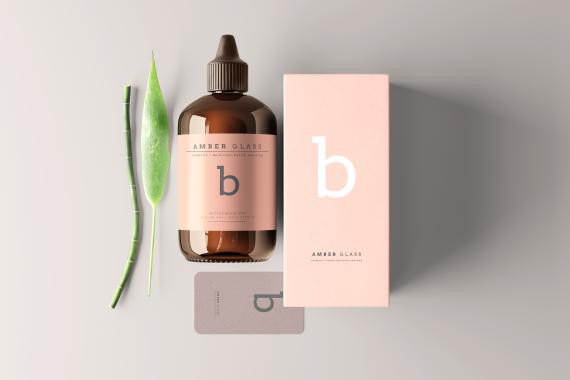 Amber Glass Bottle Mockups