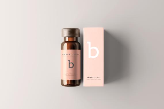 Amber Glass Vial Bottle Mockups