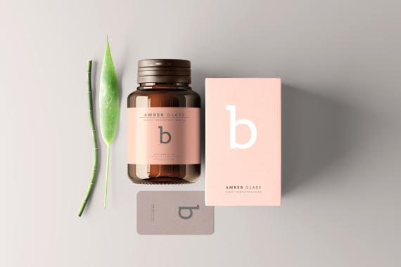 Amber Glass Bottle Mockups