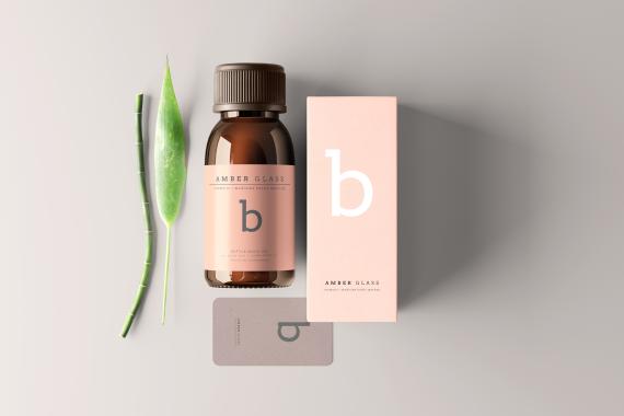 Amber Glass Bottle Mockups